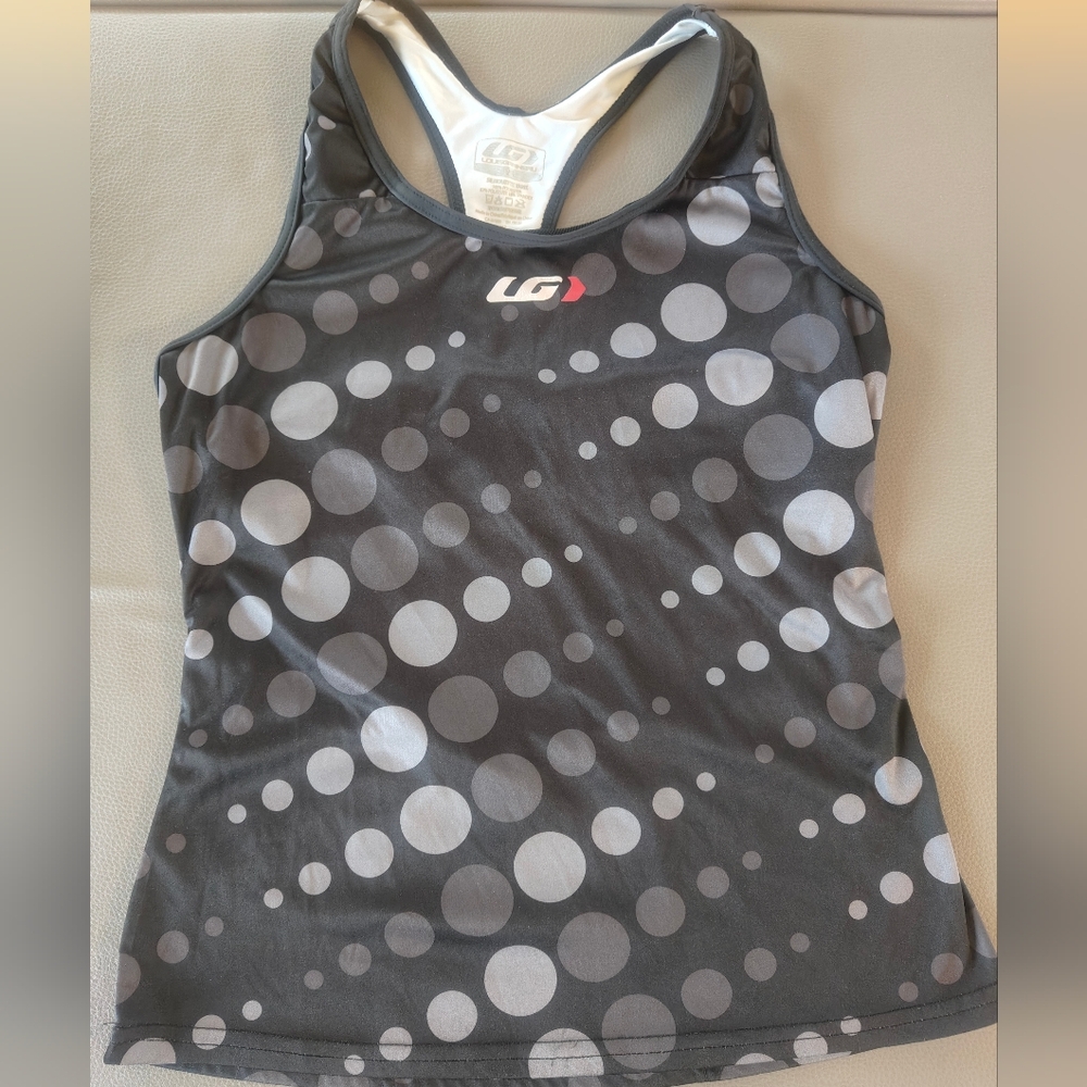 Louis Garneau Silhouette Women's Black and Gray Dot Tank Top
